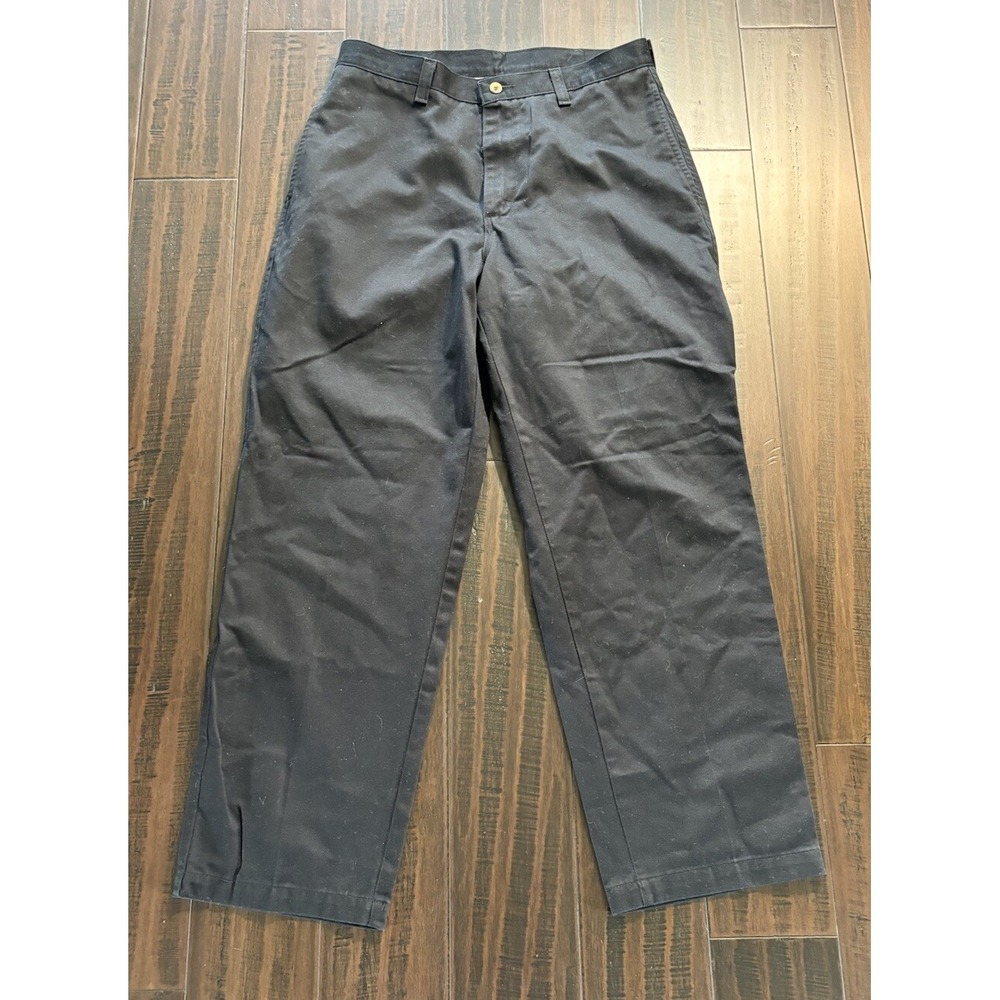 Wrangler Pants Mens 34x29 Ultimate Khakis Navy Blue Flat Front Preppy Business